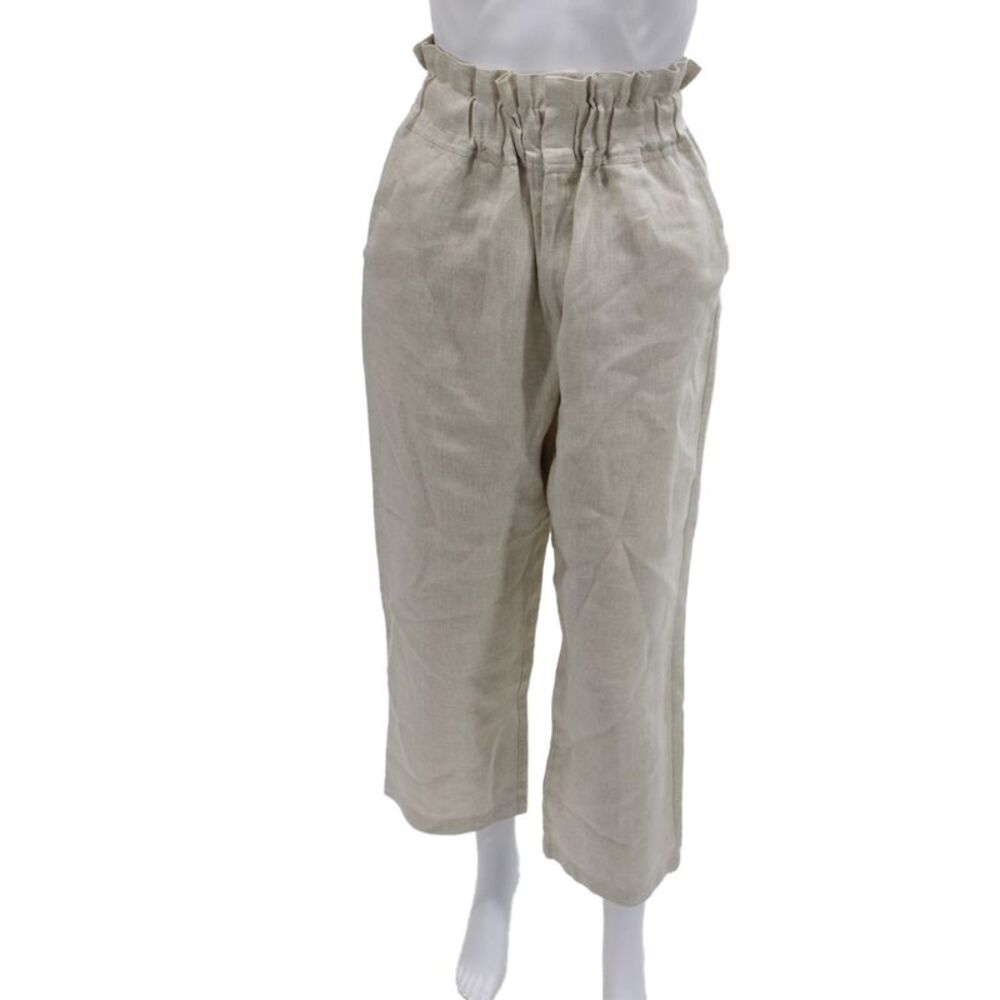 Posse Womens Cropped Beige Linen Pants Size XS